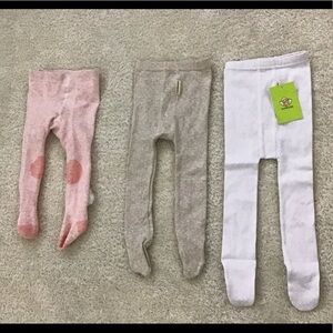 Girls bundle of 3 cotton tights 6month 9month 12month